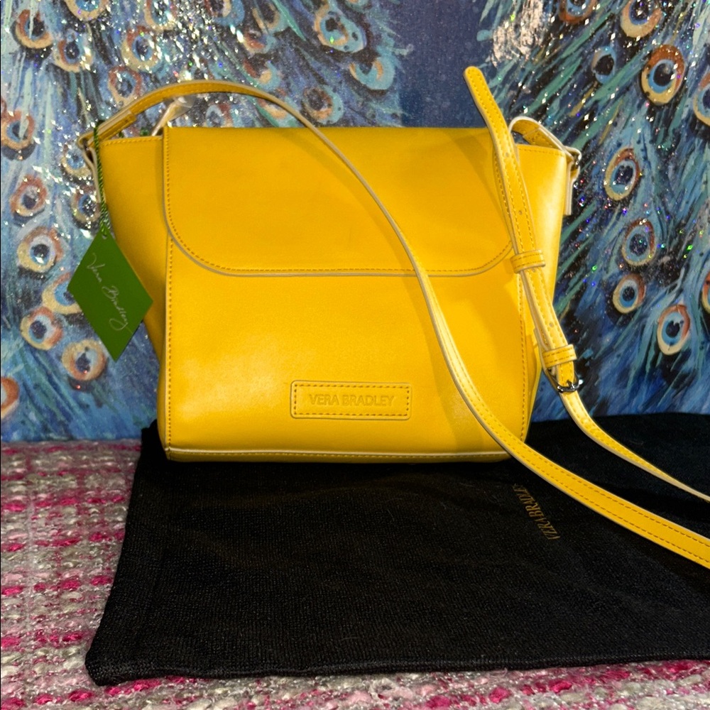 NWT Vera Bradley Yellow Flap Crossbody